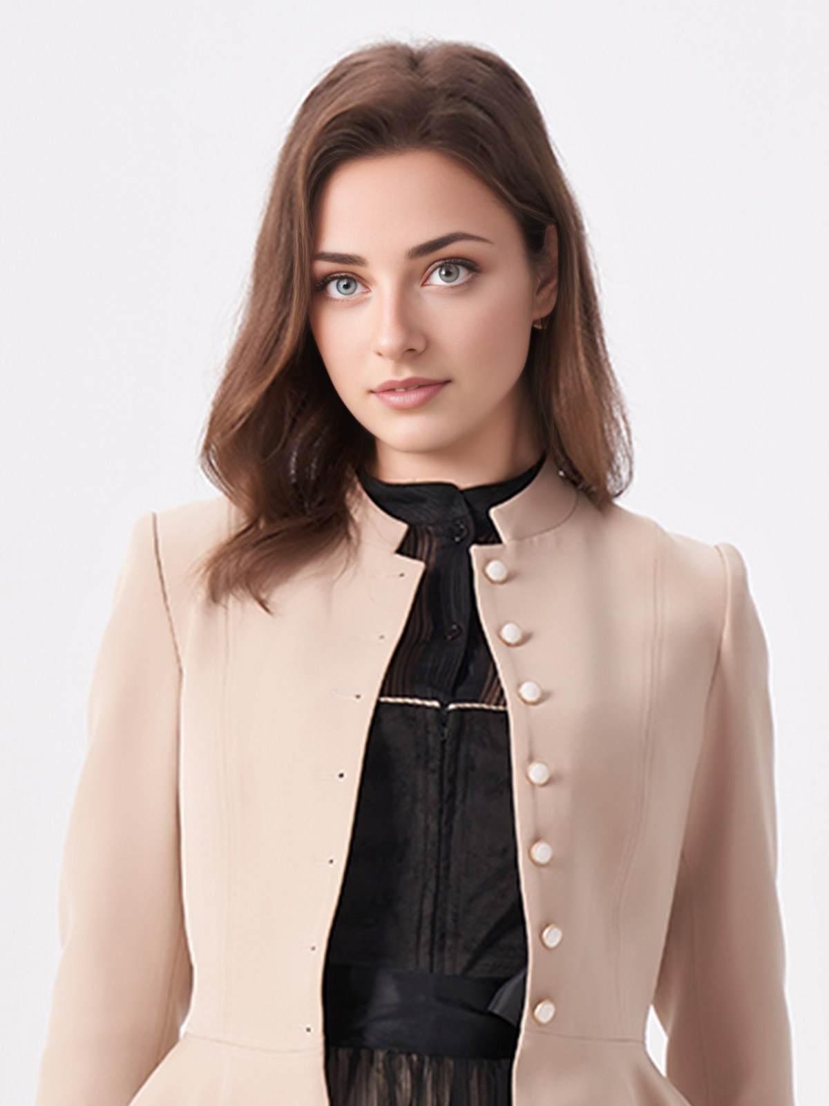 Dirndlbluse mit Herzausschnitt in Braun