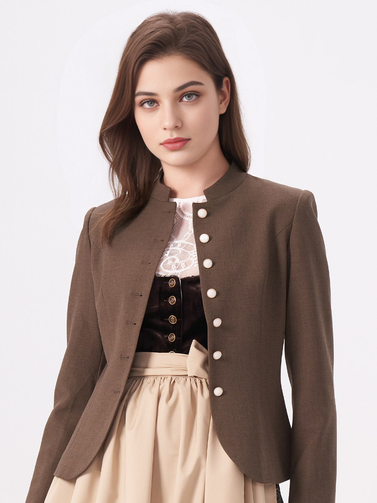 Modernes Dirndl in Braun